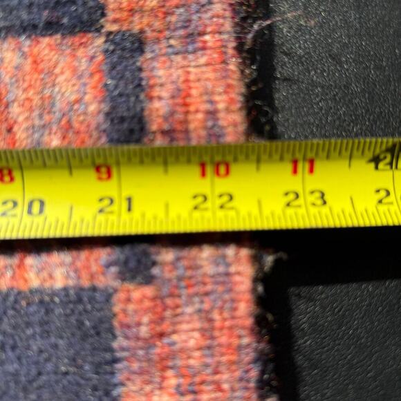 NWT Madewell Checkered Pullover Sweater Boxy Cropped Navy Blue Pink Size Large - Picture 13 of 13